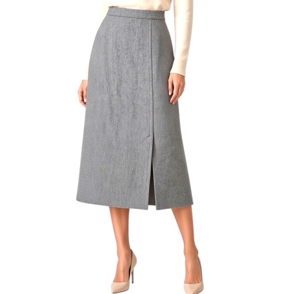 Vtg John Meyer of Norwich Gray 100% Pure Wool Skirt Size 10 Fits Modern 0 - 2
